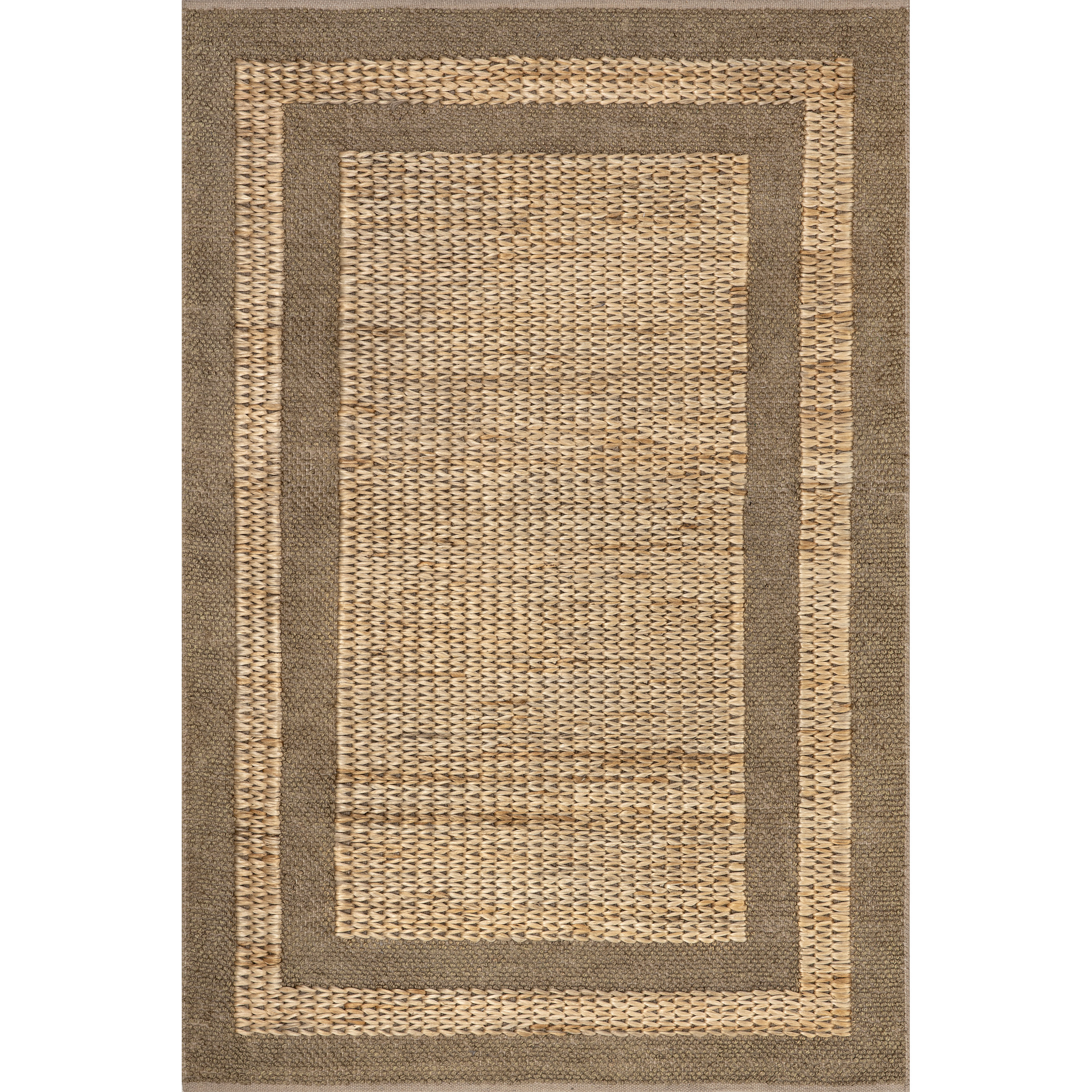 Bayou Breeze Costas Farmhouse Bordered Jute Area Rug | Wayfair