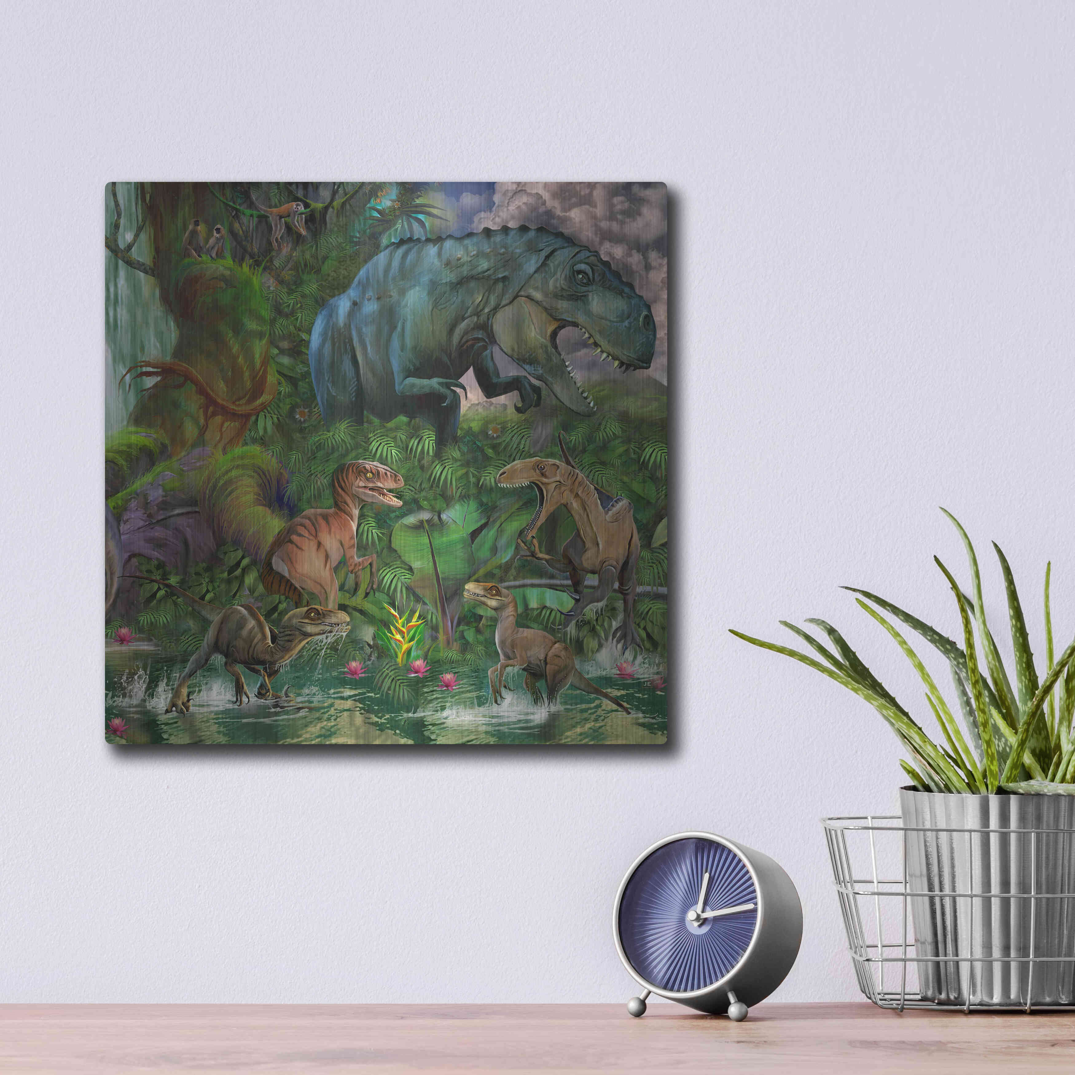 Trinx T Rex by Enright - Unframed Print on Metal | Wayfair