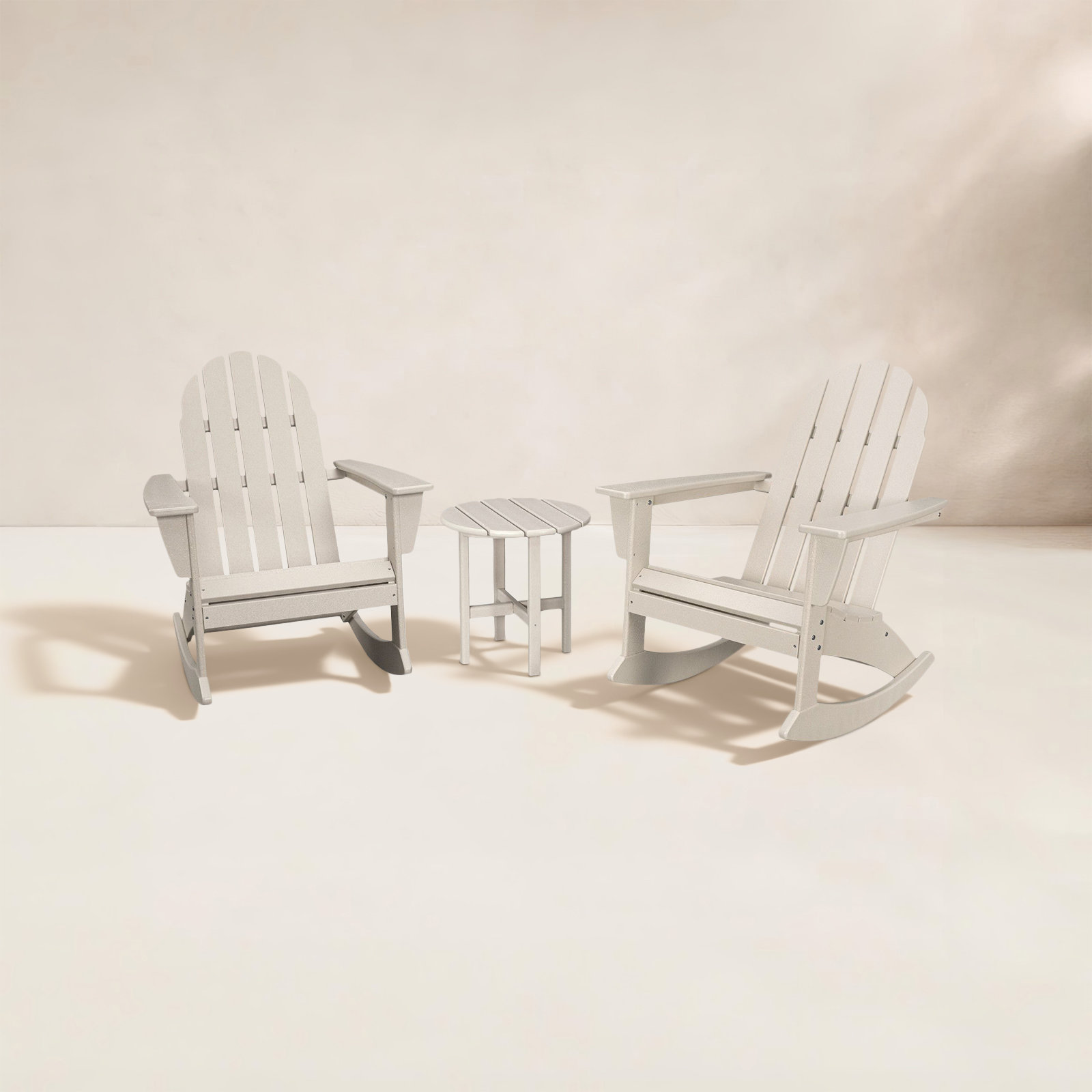 POLYWOOD® Vineyard Rocking Adirondack Chair, Sand
