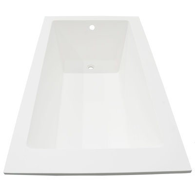 ALFI brand AB9933S White Resin Solid Surface 59 Square Drop In Bathtub