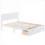 Lit plateforme en pin massif pour chambre principale ou chambre d'amis classique blanc pleine grandeur avec tiroirs de rangement sous le lit