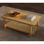 Table basse Elegant Tan 24 po x 42 po x 18 po avec rangement ouvert en rotin-1489085137