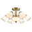 6+2 Lights Dimmable  Chandelier With Flower Frosted Glass Shade-2080940339