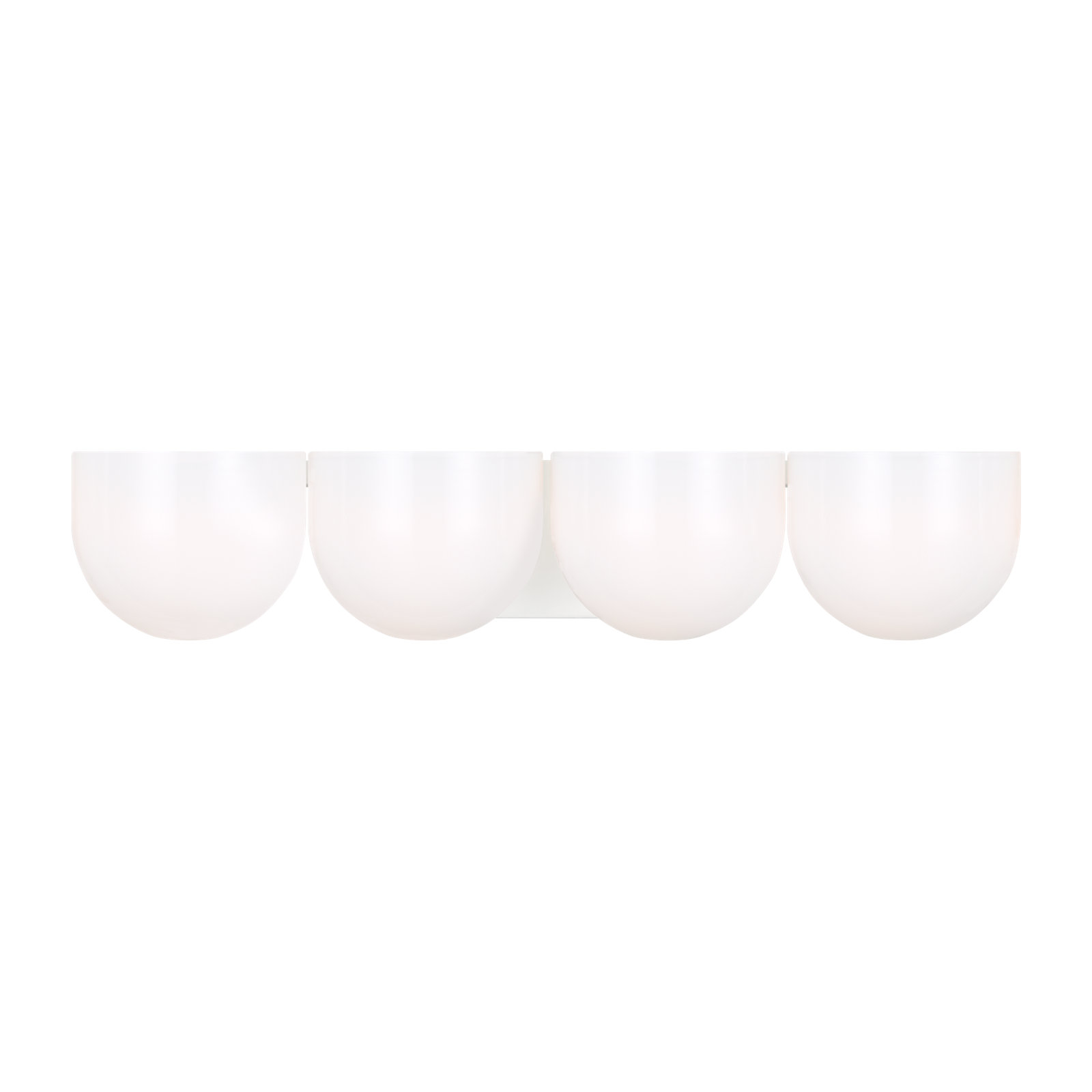 4 Light Frosted Dimmable Vanity Light, Matte White