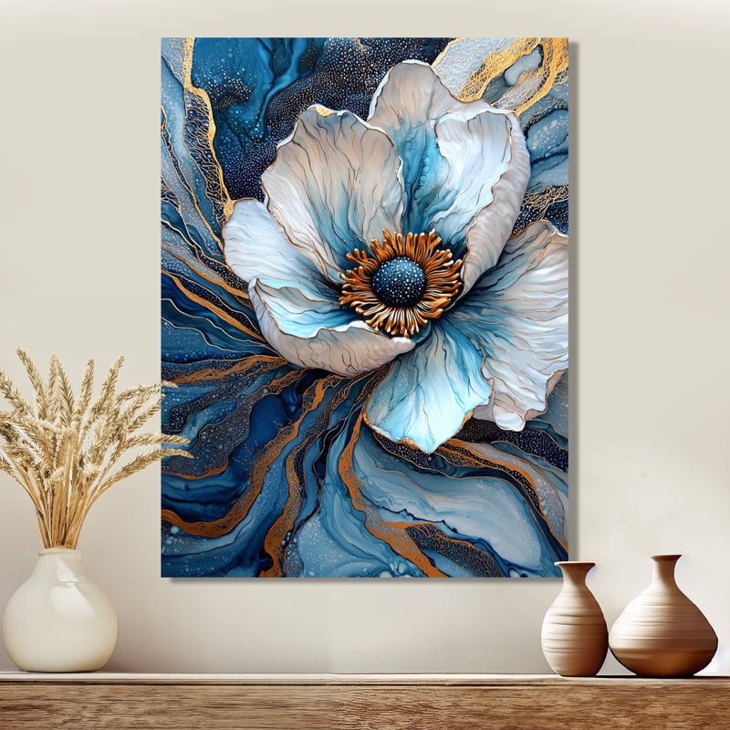Emeraude sérénade de fleurs d'anémone IV - coquelicots, impression sur métal traditionnelle, H 40 po x l 30 po x P 0,84 po