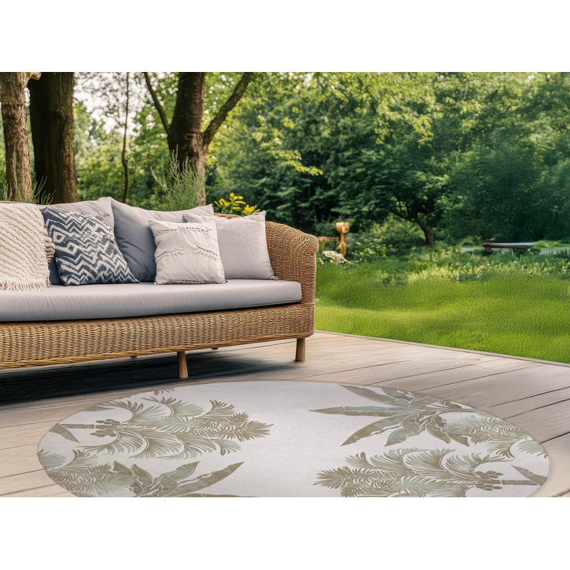 In the Jungle Outdoor Area Rug, Round 5'