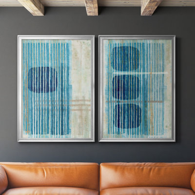 " Blue Blue Horizon I " 2 - Pieces Painting Print