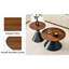 Ensemble de 2 tables basses rondes à la mode, comptoir texturé avec base en métal stable, table d'appoint facile à nettoyer dans le salon et la chambre à coucher