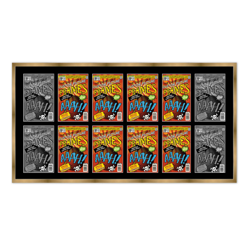 Wood Picture Frame with Mat, Black/Gold, 6.875" x 10.5"