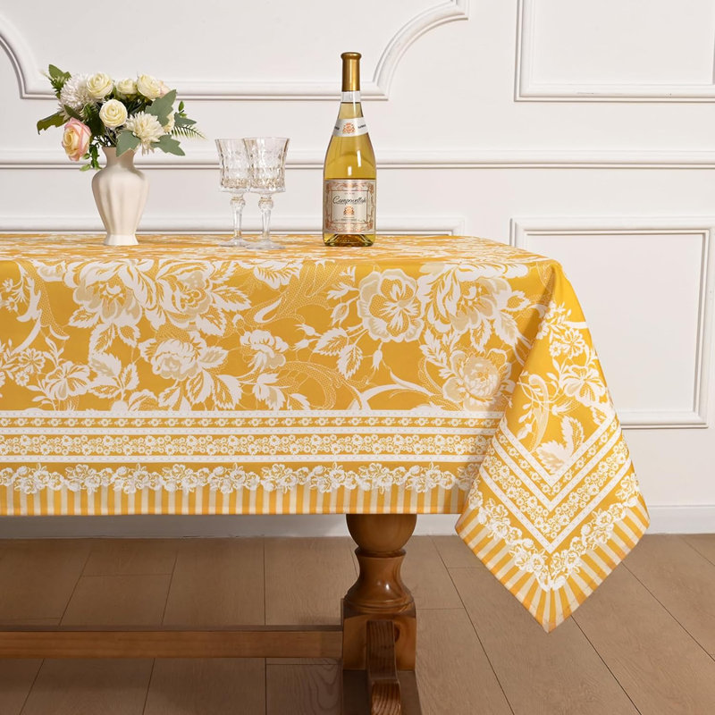 Florentius Rectangle Floral Polyester Tablecloth
