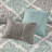 Aqua Reversible Quilt Set With Embroidered Pillows