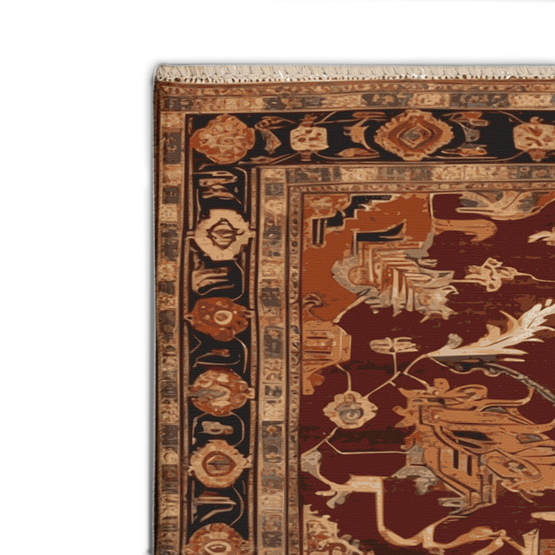 Tapis turc intérieur et extérieur brun, Rectangulaire 2 pi x 3 pi