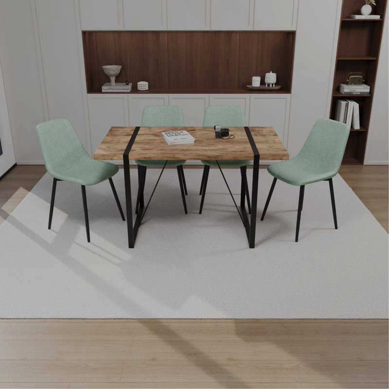 Ensemble de table de salle à manger en MDF et chaise de salle à manger moderne 4 pièces, ensemble de table de salle à manger en bois de style médiéval