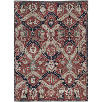 Hand-Knotted High-Quality Red Area Rug