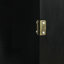 Armoire 2 portes en bois noir, buffet de style rétro pour le bureau, pieds en bois massif, tablettes réglables, capacité de charge de 180 lb, attrayant vestibule