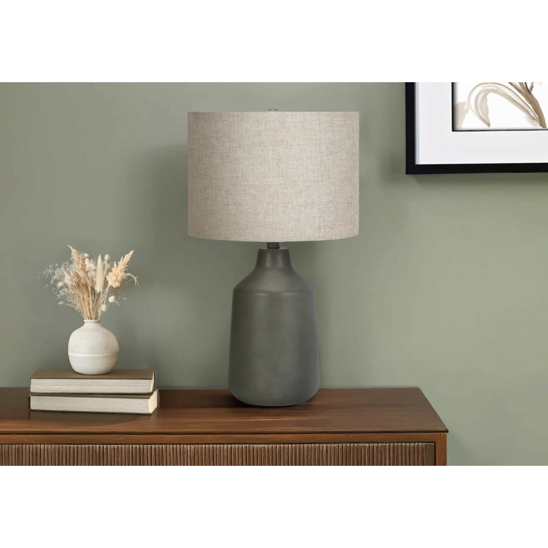 Lighting, H 24 ", lampe de table, Béton, Gris, H 24 po x l 14 po x P 14 po