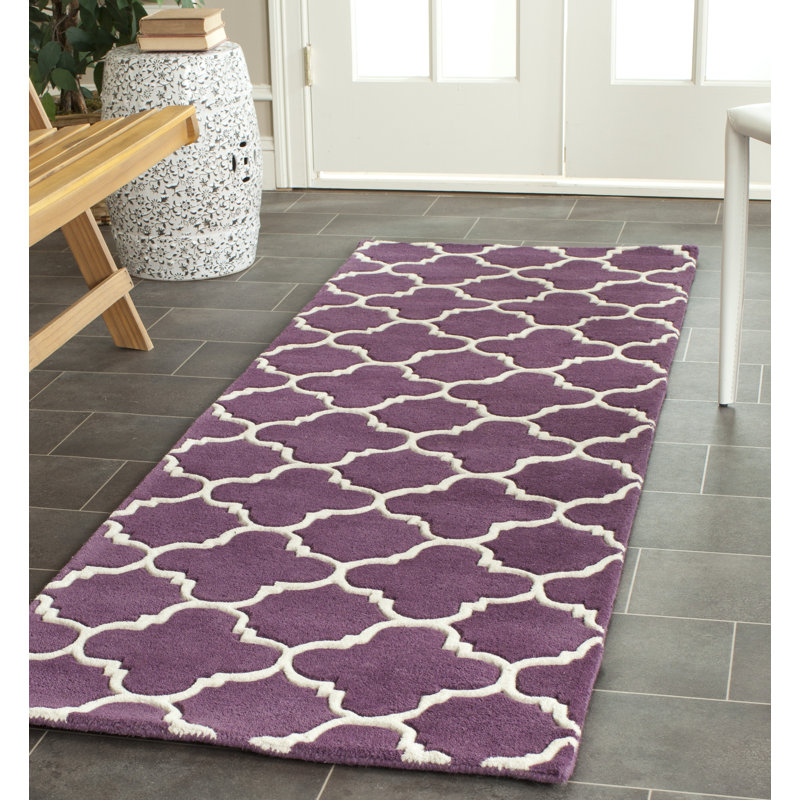 Tapis en laine touffeté à la main Carolene, Tapis de couloir 2 pi 3 po x 9 pi