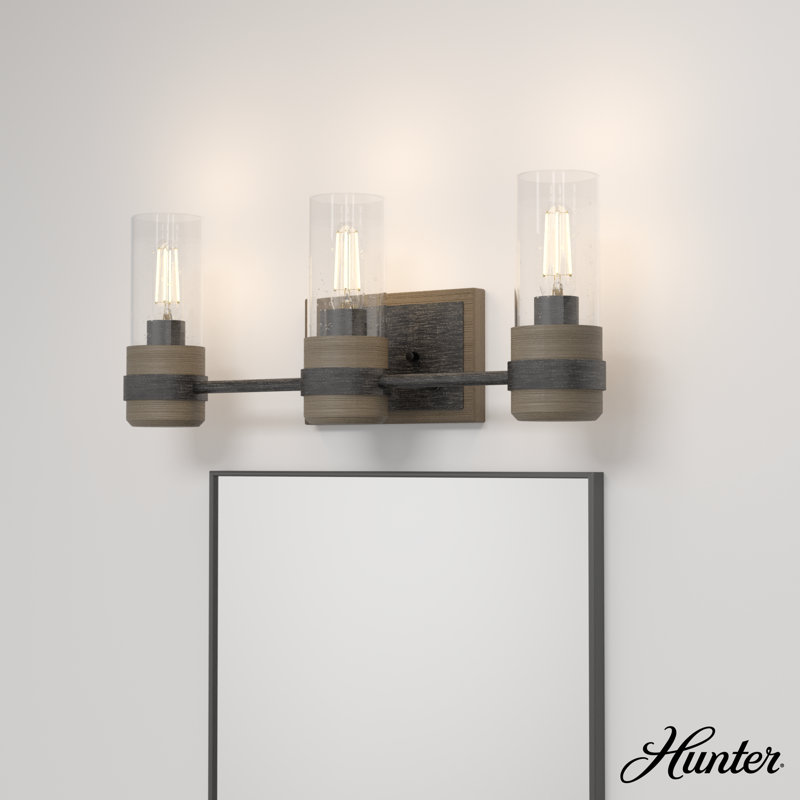 Rustic Iron 3-Light Dimmable Outdoor Vanity Fixture