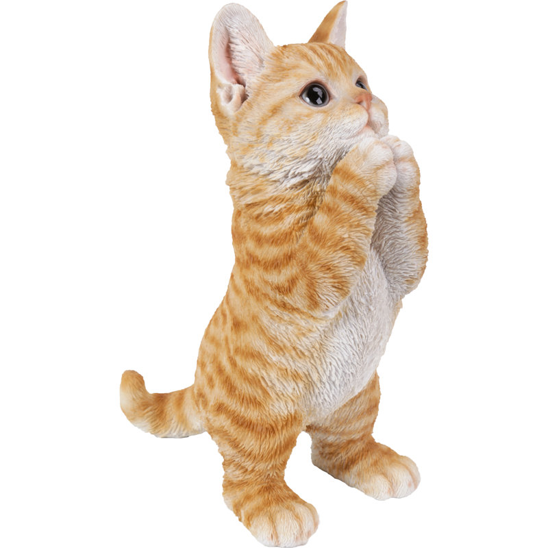 Playing Tabby Kitten Statue