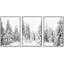 «Winter», neige recouverte de pin, forêt, paysage naturel, œuvre d'art moderne, photographie en noir et blanc, impression sur toile encadrée, 3 pièces, 3 pièces-79731317-79731314