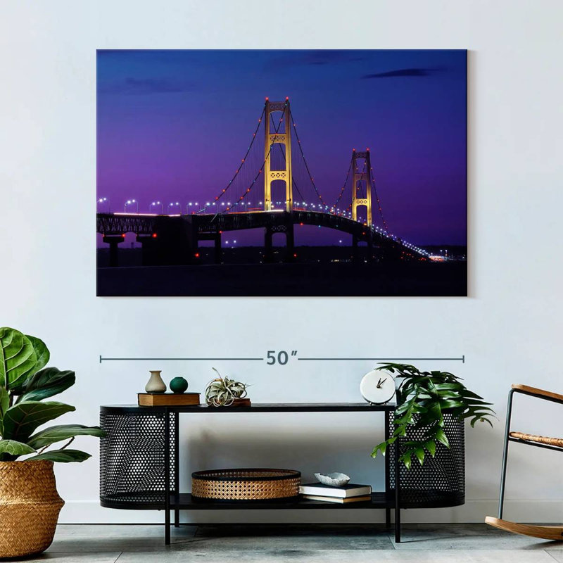 Lilie Mackinac Bridge, crépuscule, H 34 po x l 51 po