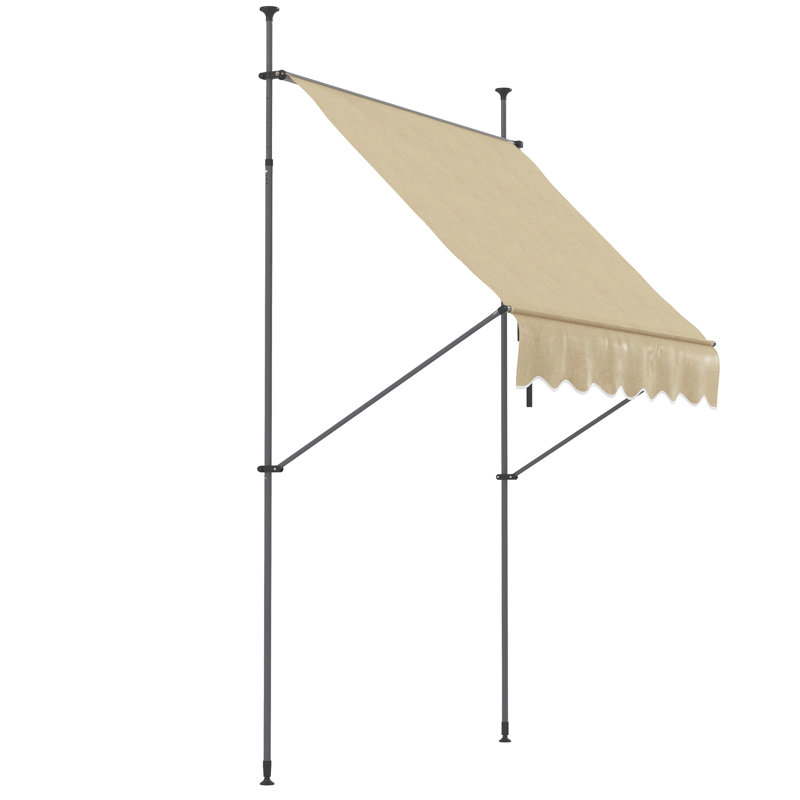Auvent de terrasse 6,5 pi x 4 pi avec auvent rétractable pour fenêtre ou porte, beige