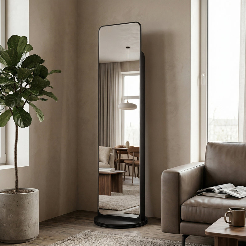 Square Floor Mirror, Black
