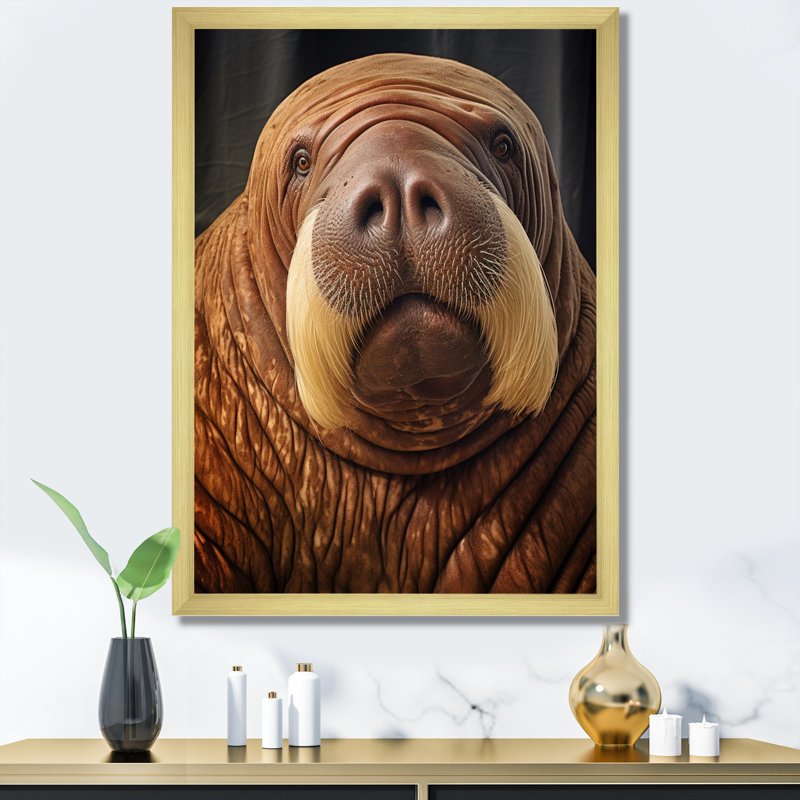 Art mural sur toile Walrus, H 40 po x l 30 po x P 1,5 po, Cadre doré à une seule photo