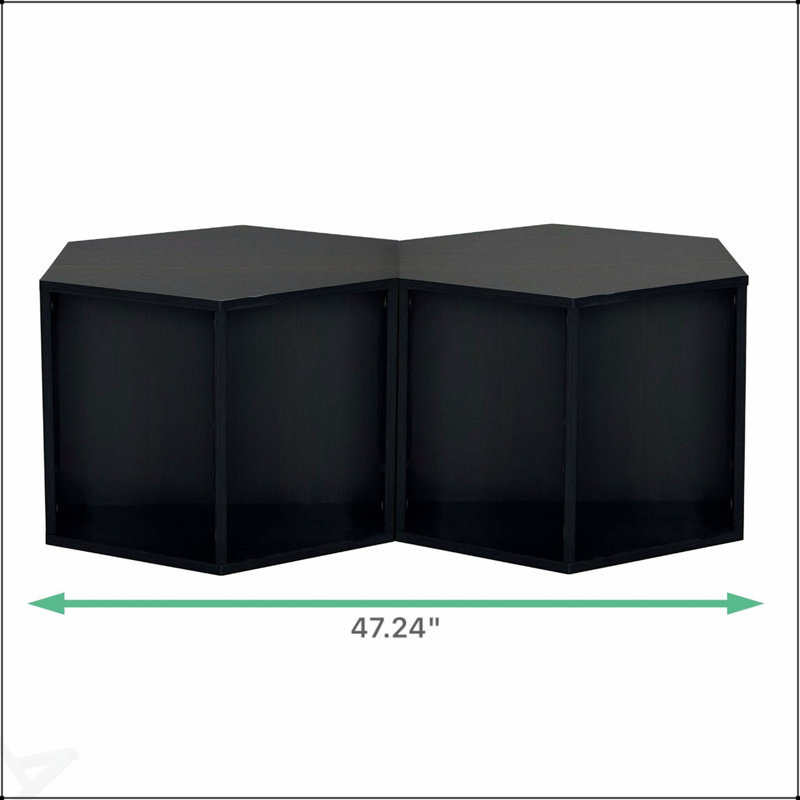 Ensemble de table basse hexagonale polyvalente, 2 pièces, idéal pour la vie moderne et l’optimisation de l’espace avec deux options de placement.