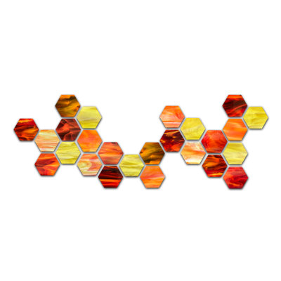 Earth Hex Glass Wall Sculpture