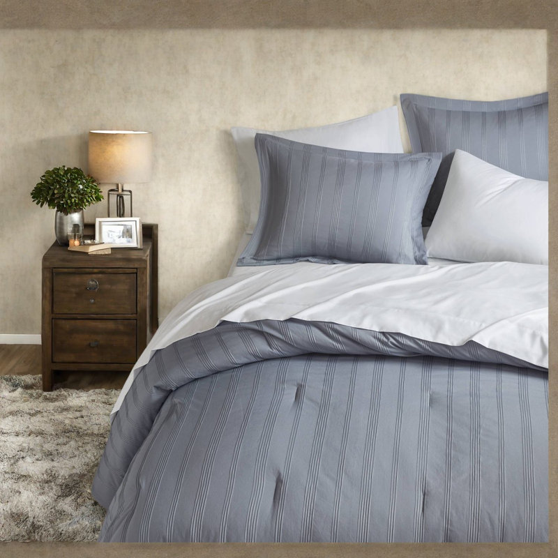 Ensemble de literie pour édredon très grand, rayures tissées en polyester, style moderne pour la maison