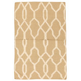 Hand Knotted Wool Area Rug in Taupe And Ivory
