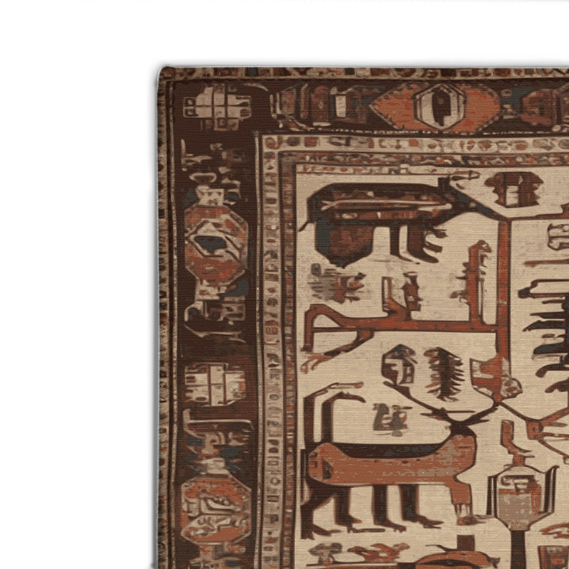 Persian Brown Indoor and Outdoor Area Rug, Rectangle 2' x 3'
