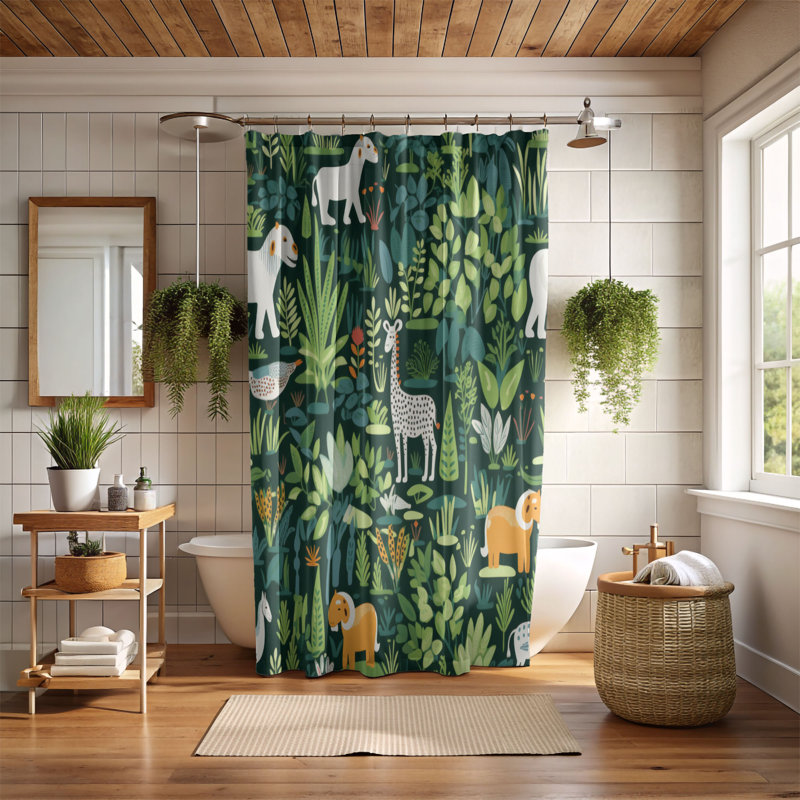 Rideau de douche Meleqe, H 74 po x l 71 po