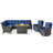Dahlyla 8- Person Outdoor PE Wicker Sectional Seating Group with Fire Pit Table and Cushions-204568401-204568400