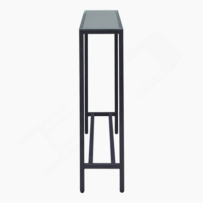 Mini-console étroite avec plateau en miroir