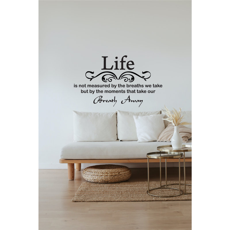 Adhésif décoratif "Life is not mesurée" en vinyle, H 32 po x l 20 po x P 1 po, Or