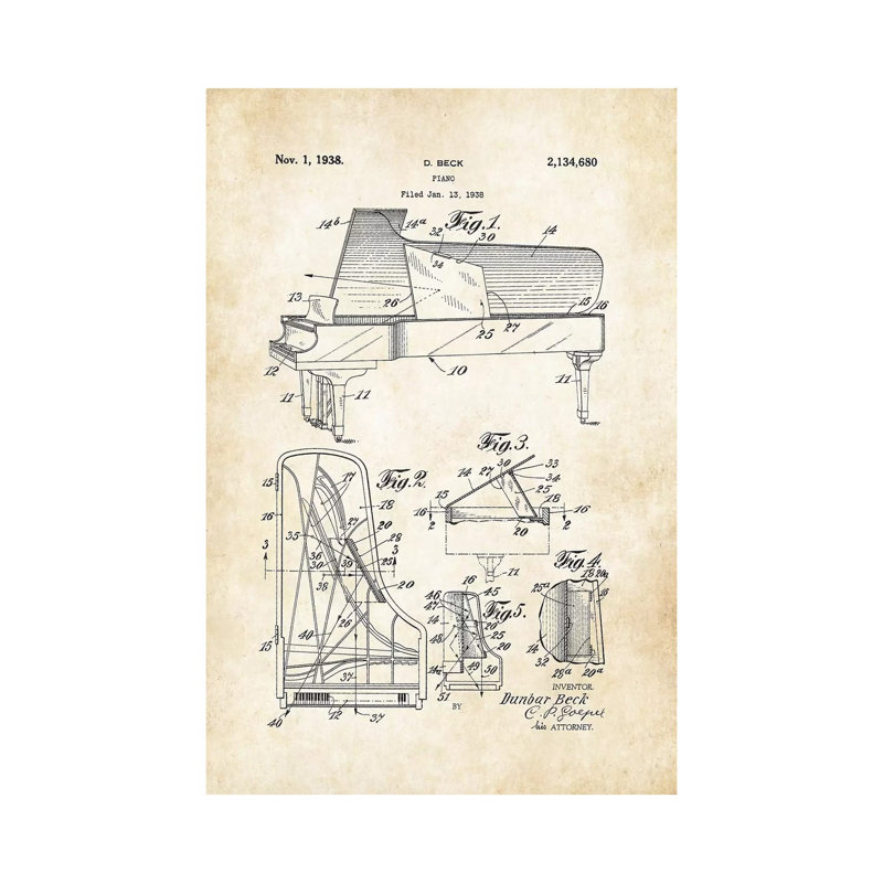 Steinway Piano - Wrapped Canvas Print, 66.04 cm H x 45.72 cm W x 1.91 cm D