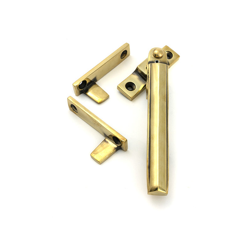 Art Deco Night-Vent Locking Fastener, Aged Brass