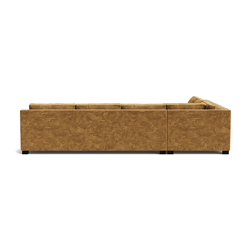 Upholstered Sectional, Brushed Nickel, Vintage Chenille - Bronze, Black