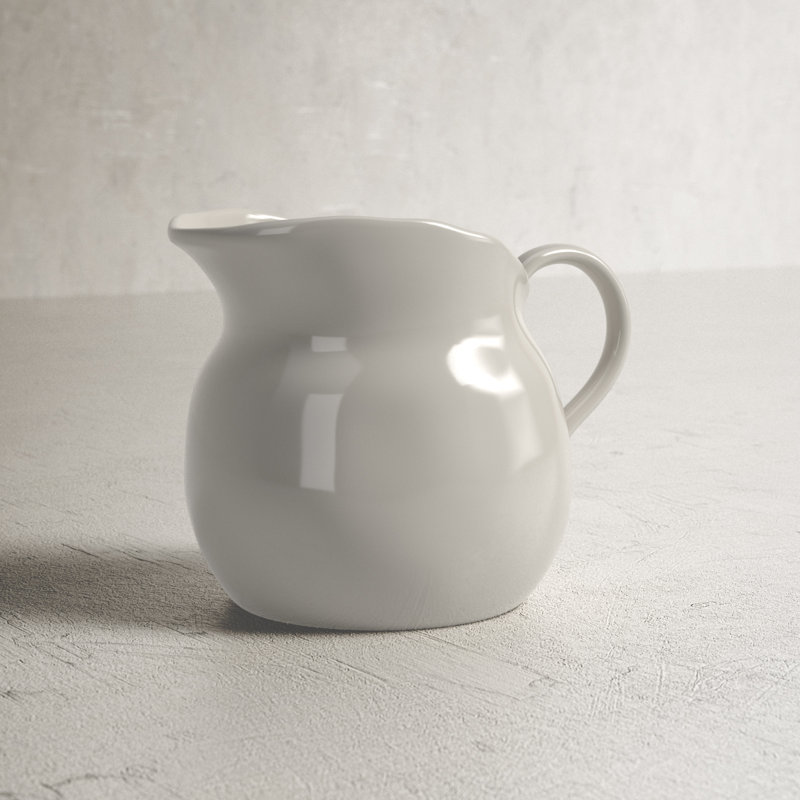 Adrielle 14oz White Stoneware Pitcher