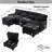 106" U Shaped Sectional Sofa Set with Storage Ottoman & USB Ports, Modular Cloud Couch with Chaise Lounge & Pillows-531142186