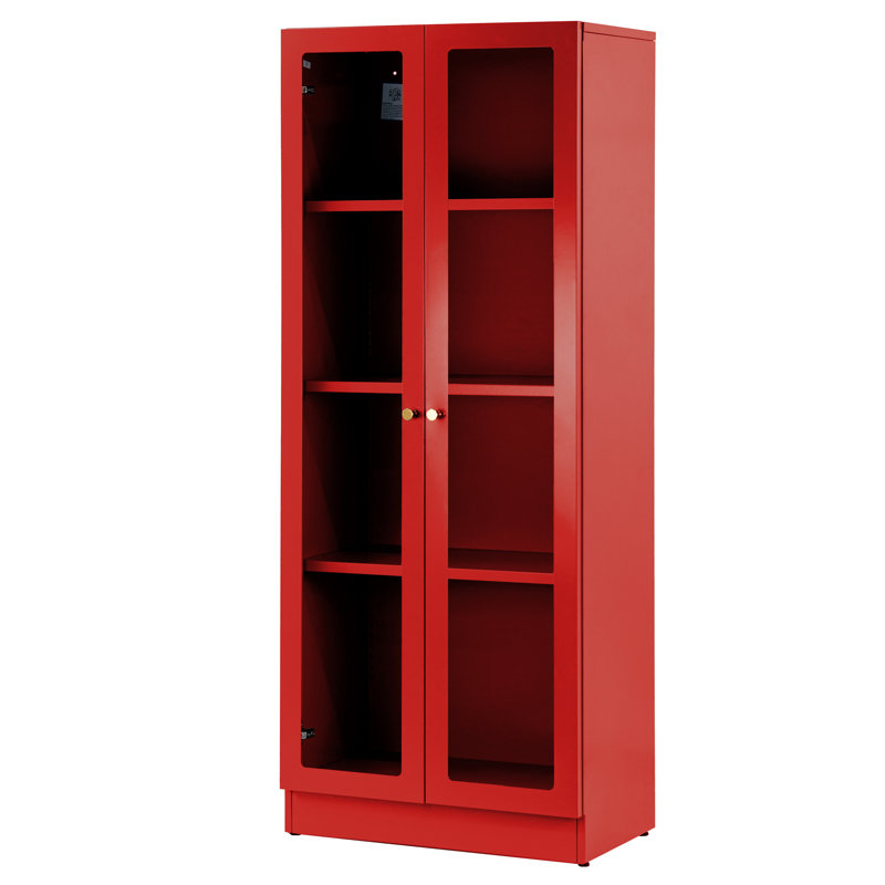 Armoire de rangement à 3 tablettes Harville, Rouge