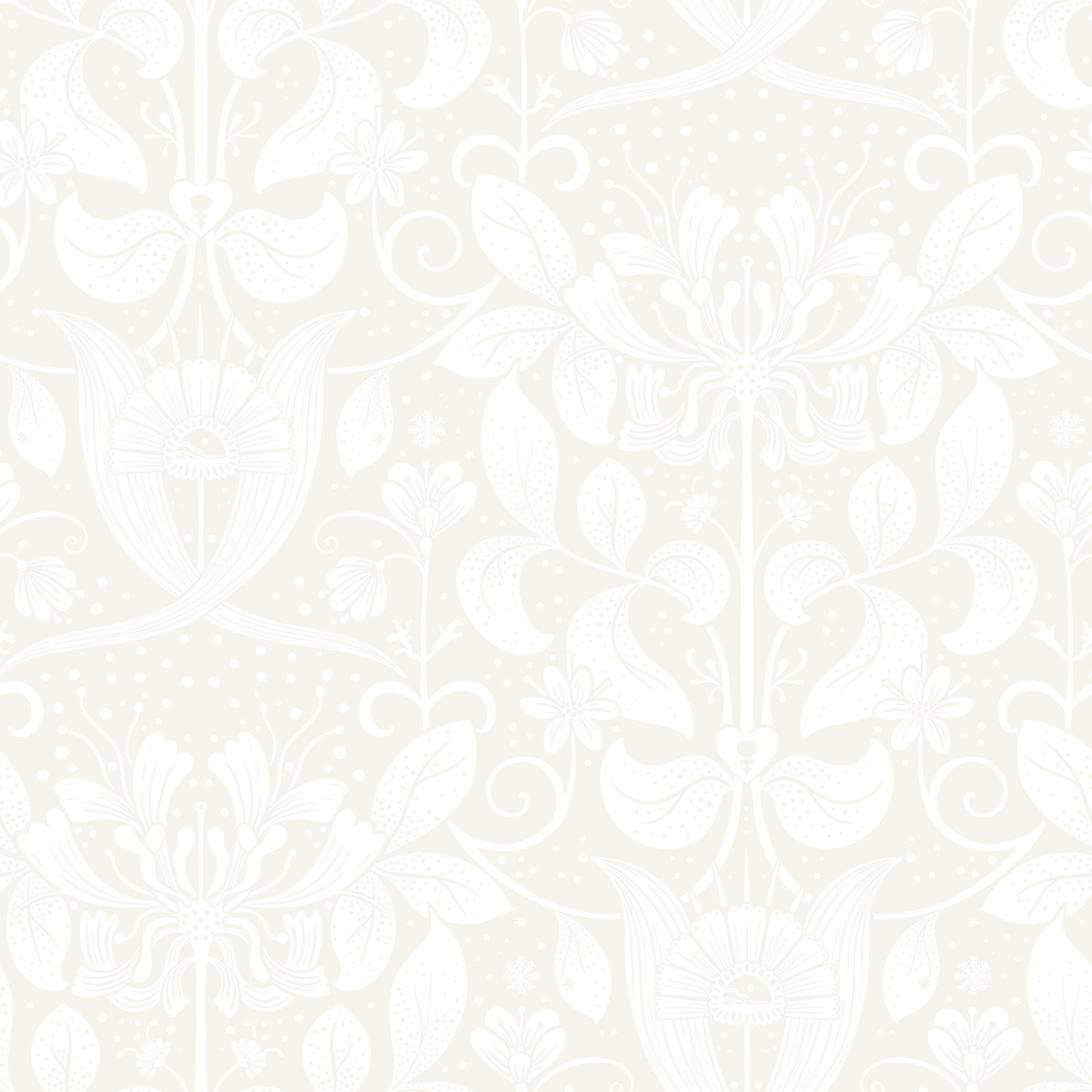 Leavy Floral Wallpaper, Bone