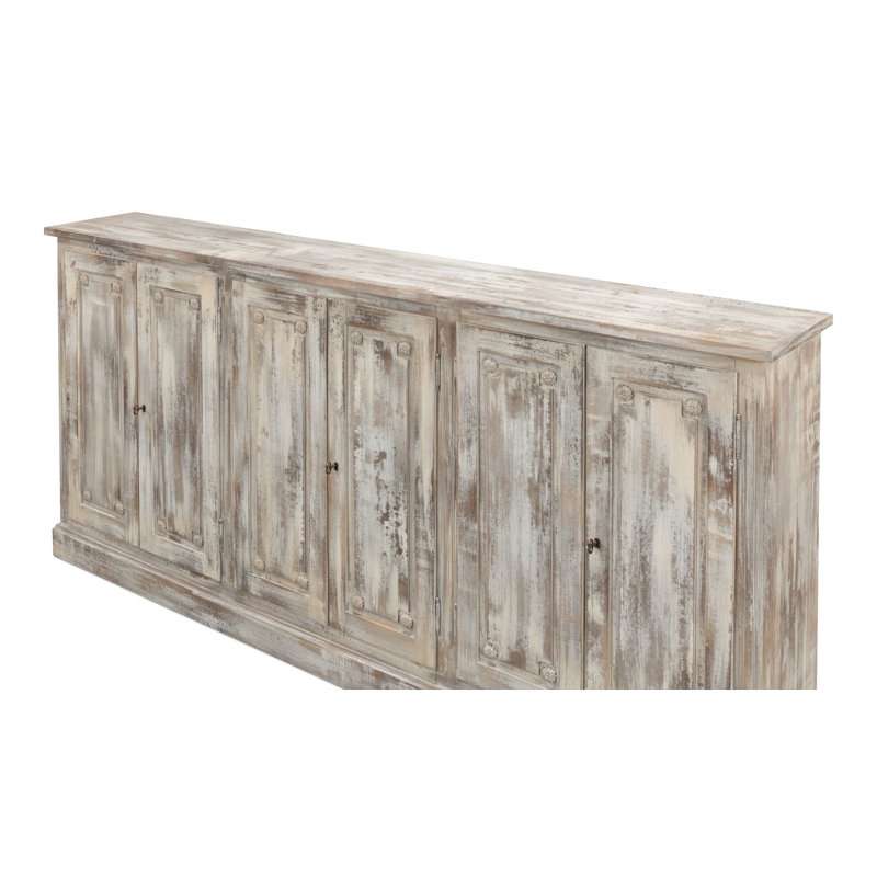 Pagnano 96'' W Solid Wood Sideboard, Gray