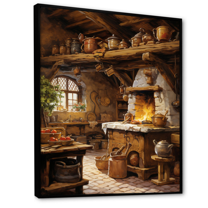 «Food Rustic Kitchen I - Coffee», impression sur toile, art mural, H 20 po x l 12 po x P 1 po, Cadre flottant noir