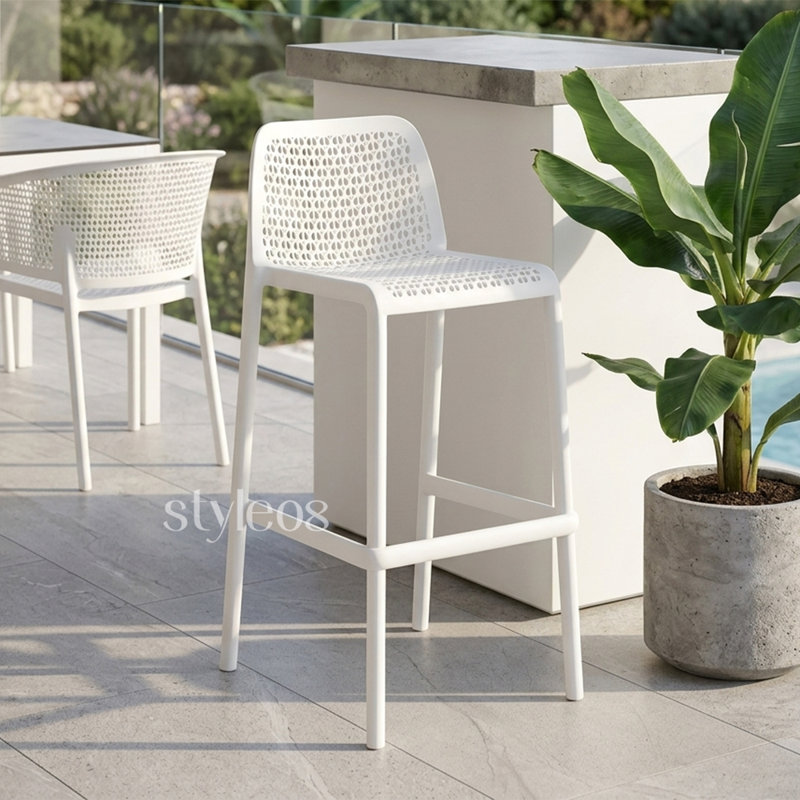 Outdoor Stool, White, 3