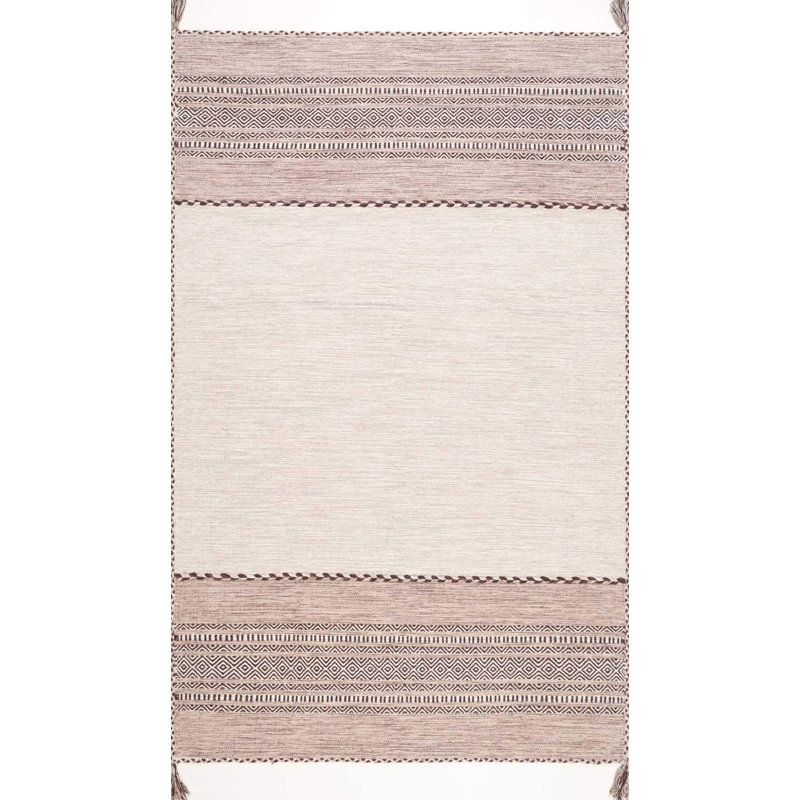 Aleshire Cotton Geometric Indoor Rug, Rectangle 4' x 6'