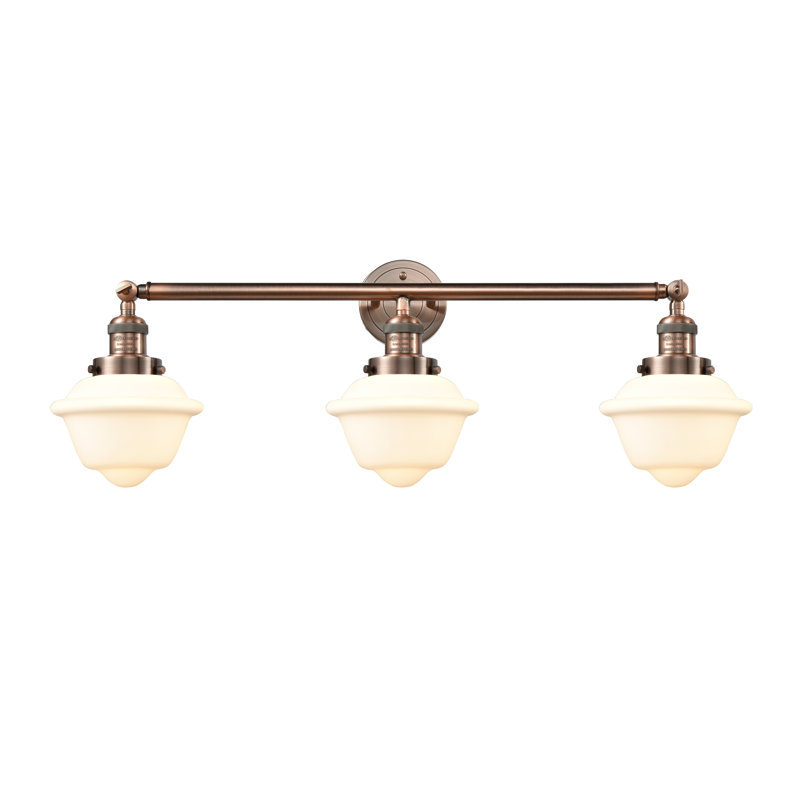 Anthony 3 - Light Dimmable Vanity Light, Matte White, Antique Copper, Bulb Not Included