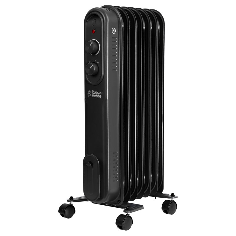 Russell Hobbs RHOFR7004A 1.5kW 7-fin Oil Filled Radiator in Matt Anthracite, Matt Black